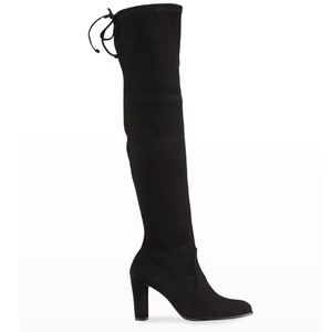 Stuart Weitzman Highland OTK Black Suede Boots 9.5